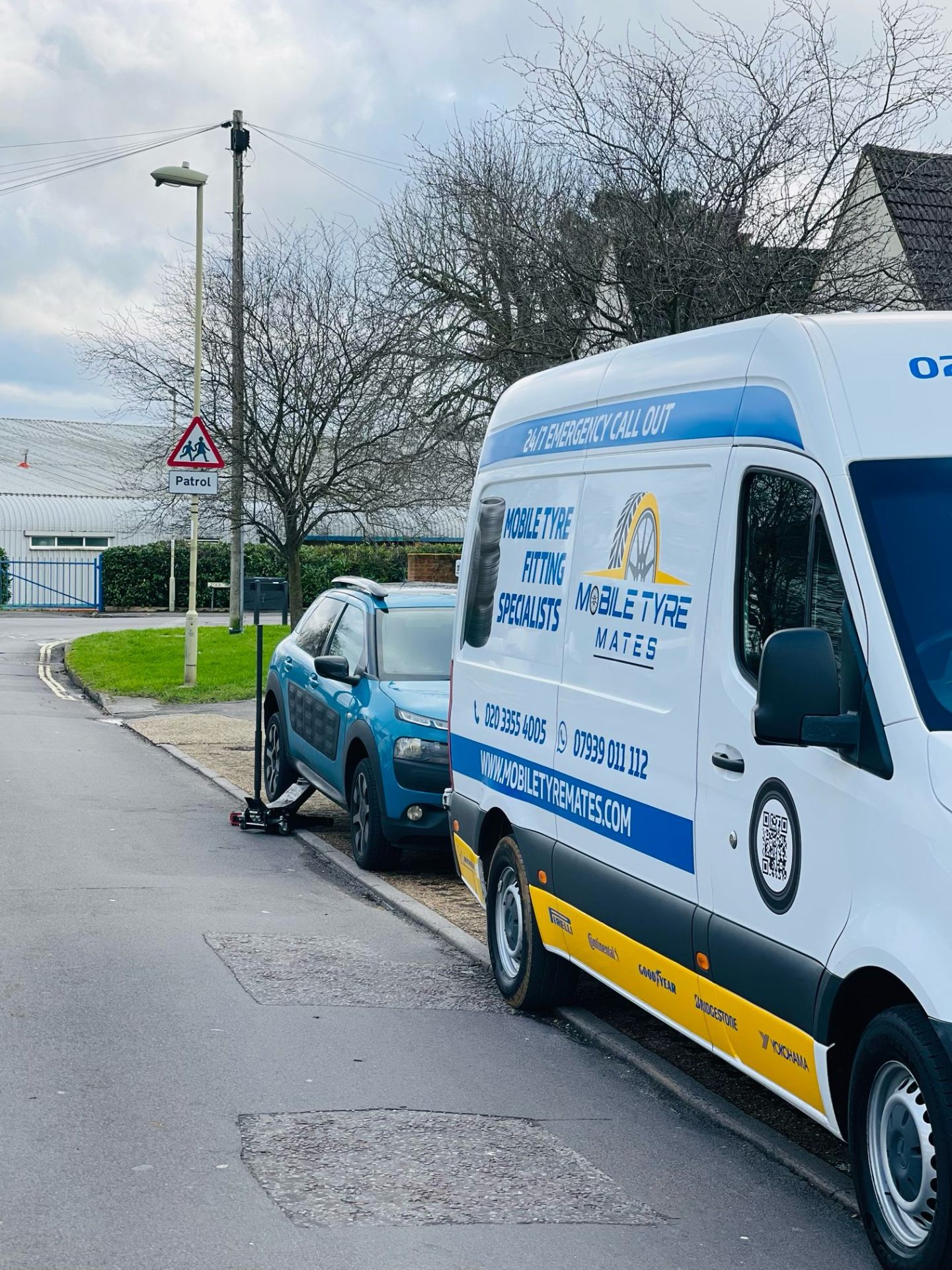 Tyre Mates 24/7 emergency call-out van parked on a street